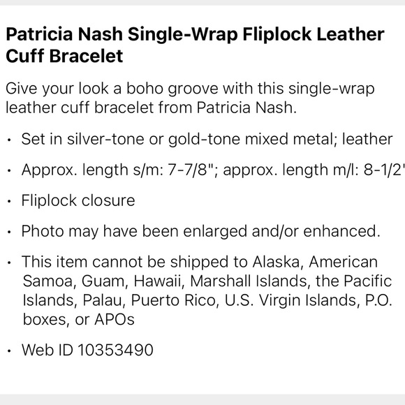 Patricia Nash Leather Cuff Bracelet NWT - Picture 2 of 2